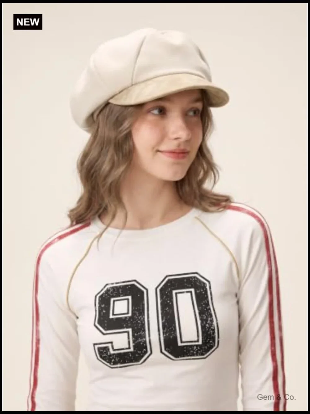 Women's Newsboy Hat with PU Leather Brim Convertible to Beret